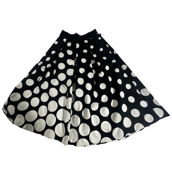 WHITE HOUSE BLACK MARKET Women A-Line Skirt Ankle Lenght Polka Dot Size 4 #1116 - Picture 2 of 16